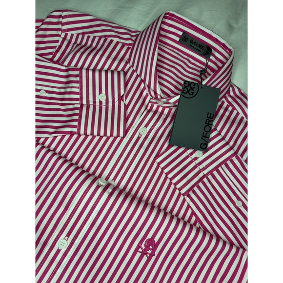 G/FORE Other - G/Fore G4 Men's Medium Long Sleeve Button Up Shirt Pink Striped Skull NWT $185